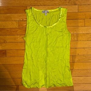 Banana Republic Lime Green Satin Trim Top